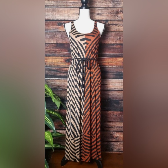 LOFT NWT MULTICOLOR STRIPED MAXI DRESS SIZE: M - Picture 2 of 3